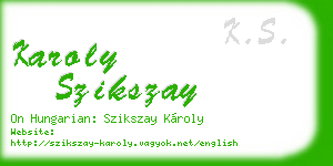 karoly szikszay business card